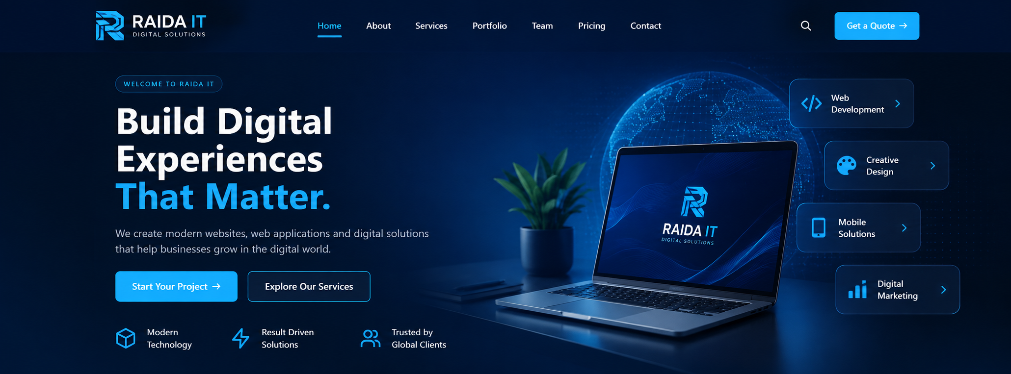 Raida IT modern technology agency workspace